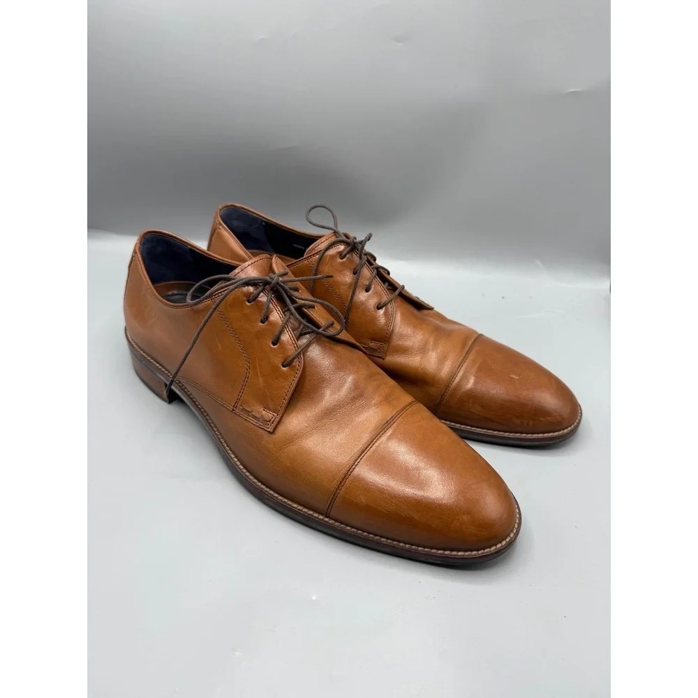 Cole Haan Men's Oxfords 13M Brown‎ Classic Cap-Toe Lace-Up Professional Dapper